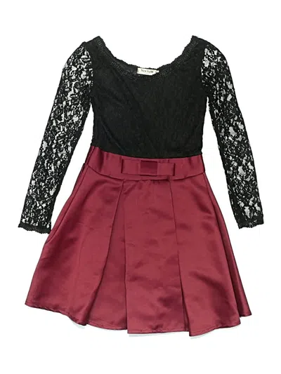 Pre-owned Assorted Brands Kids' Dress In Burgundy