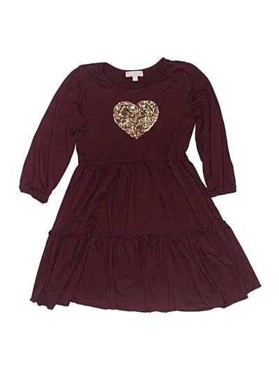 Pre-owned Assorted Brands Kids' Dress In Burgundy