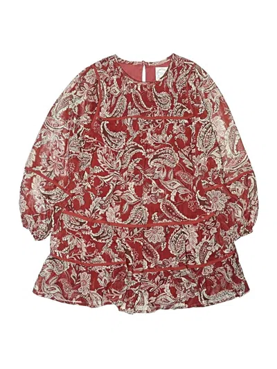 Pre-owned Assorted Brands Kids' Dress In Burgundy