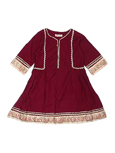 Pre-owned Assorted Brands Kids' Dress In Burgundy