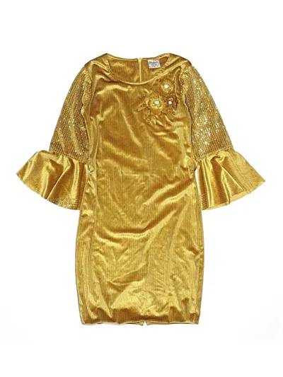 Pre-owned Assorted Brands Kids' Dress In Gold