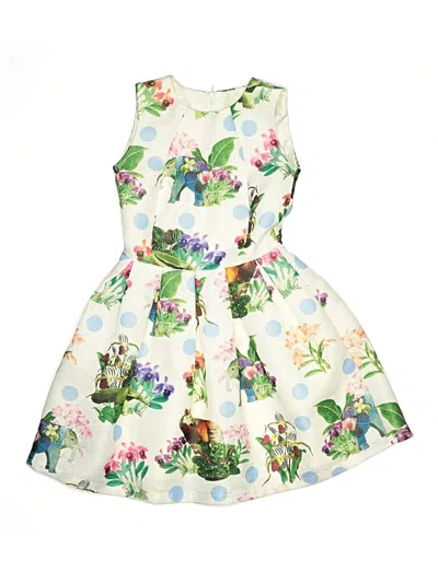 Pre-owned Assorted Brands Kids' Dress In White