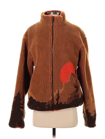 Pre-owned Assorted Brands Faux Fur Jacket In Brown