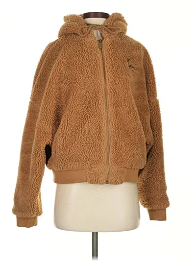 Pre-owned Assorted Brands Faux Fur Jacket In Brown