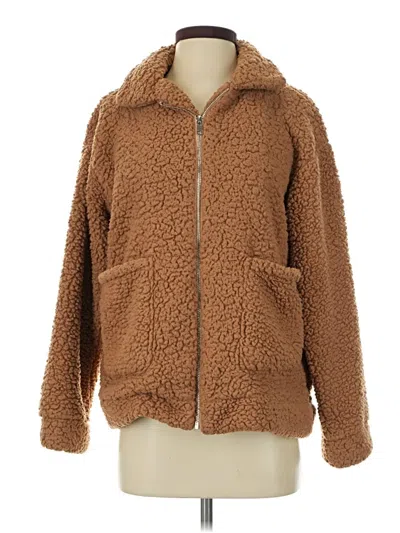 Pre-owned Assorted Brands Faux Fur Jacket In Brown
