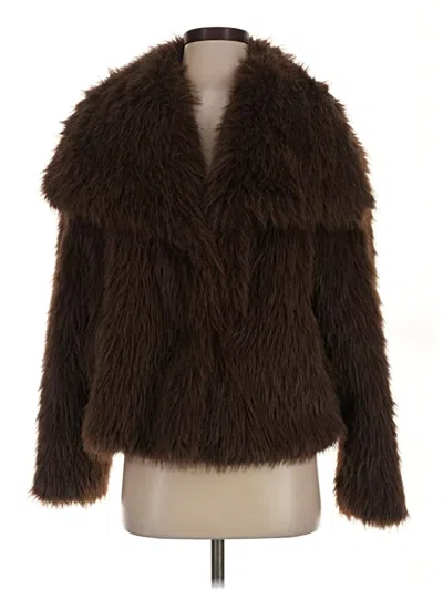 Pre-owned Assorted Brands Faux Fur Jacket In Brown