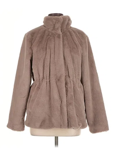 Pre-owned Assorted Brands Faux Fur Jacket In Brown