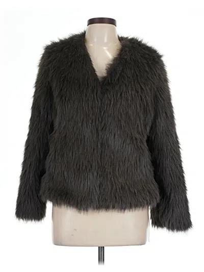 Pre-owned Assorted Brands Faux Fur Jacket In Gray