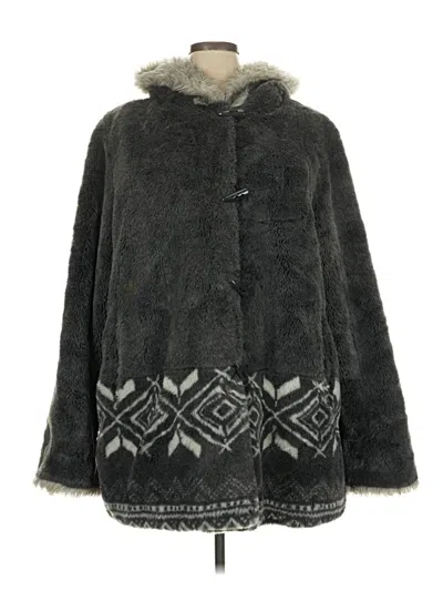 Pre-owned Assorted Brands Faux Fur Jacket In Gray