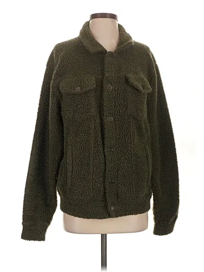 Pre-owned Assorted Brands Faux Fur Jacket In Green