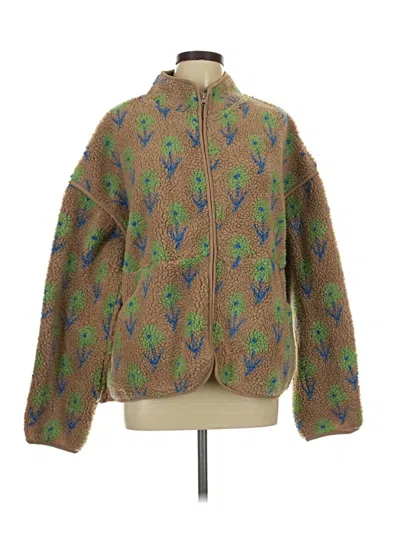 Pre-owned Assorted Brands Faux Fur Jacket In Green