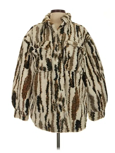 Pre-owned Assorted Brands Faux Fur Jacket In Ivory