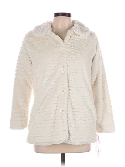 Pre-owned Assorted Brands Faux Fur Jacket In Ivory