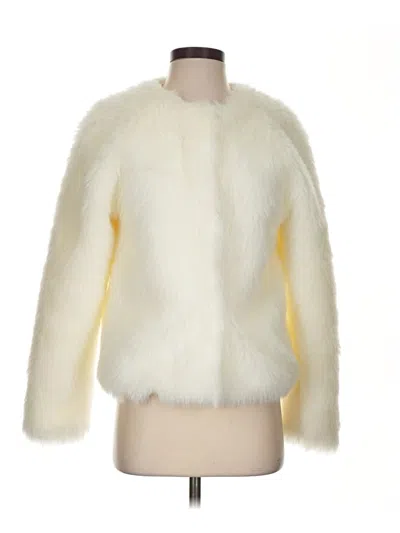 Pre-owned Assorted Brands Faux Fur Jacket In Ivory