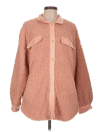 Pre-owned Assorted Brands Faux Fur Jacket In Pink
