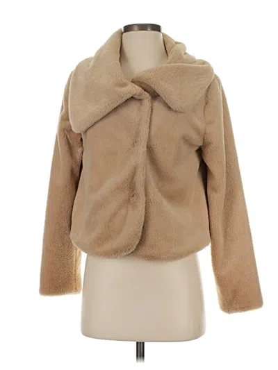 Pre-owned Assorted Brands Faux Fur Jacket In Tan