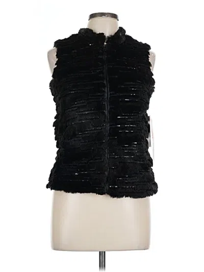 Pre-owned Assorted Brands Faux Fur Vest In Black