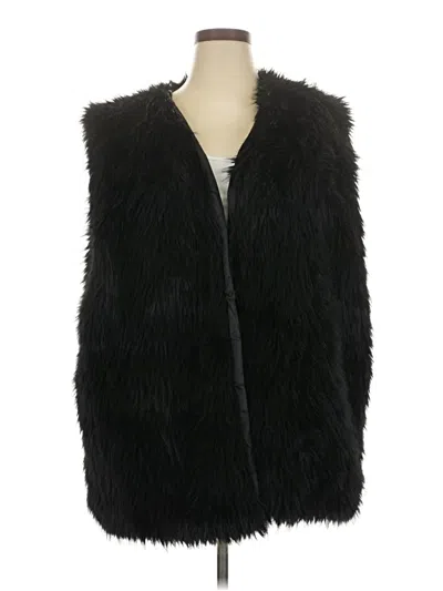 Pre-owned Assorted Brands Faux Fur Vest In Black