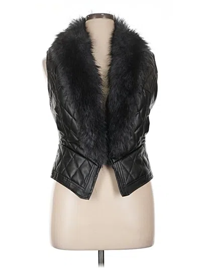 Pre-owned Assorted Brands Faux Fur Vest In Black
