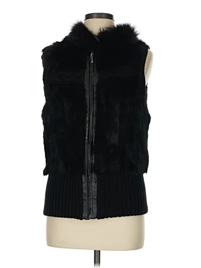 Pre-owned Assorted Brands Faux Fur Vest In Black