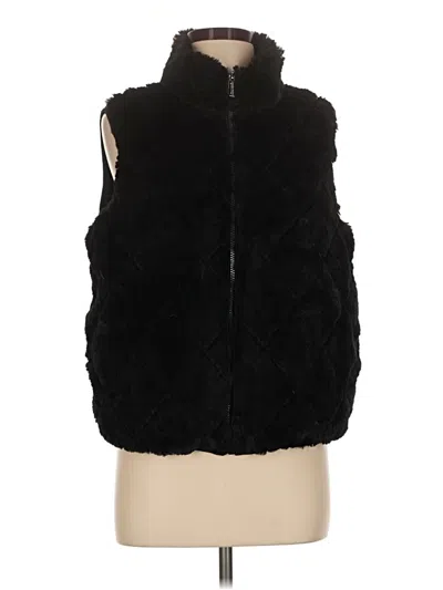 Pre-owned Assorted Brands Faux Fur Vest In Black