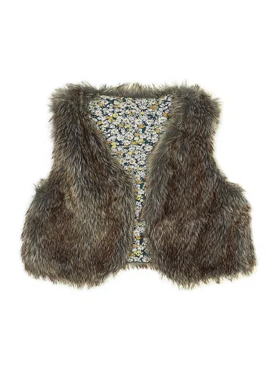 Pre-owned Assorted Brands Kids' Faux Fur Vest In Brown