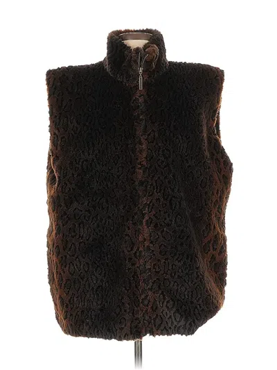 Pre-owned Assorted Brands Faux Fur Vest In Brown