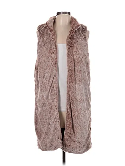 Pre-owned Assorted Brands Faux Fur Vest In Brown