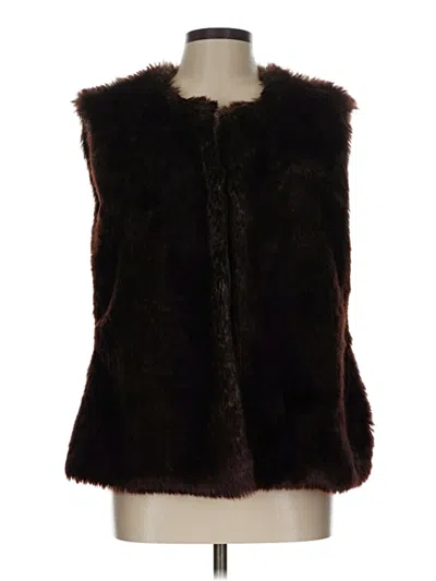 Pre-owned Assorted Brands Faux Fur Vest In Brown