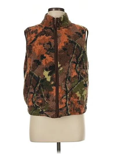 Pre-owned Assorted Brands Faux Fur Vest In Brown