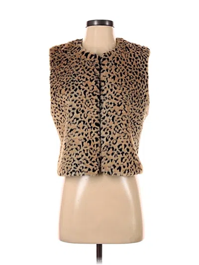 Pre-owned Assorted Brands Faux Fur Vest In Gold