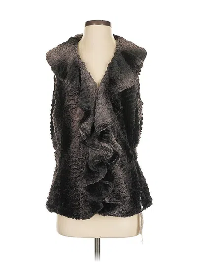Pre-owned Assorted Brands Faux Fur Vest In Gray