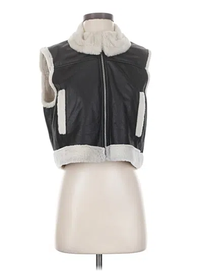 Pre-owned Assorted Brands Faux Fur Vest In Gray