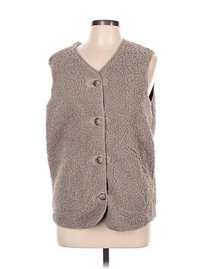 Pre-owned Assorted Brands Faux Fur Vest In Gray
