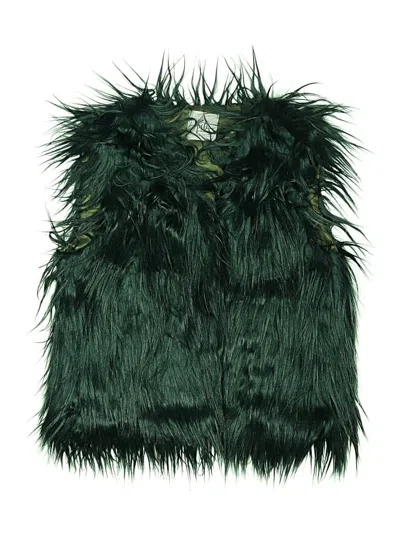 Pre-owned Assorted Brands Kids' Faux Fur Vest In Green