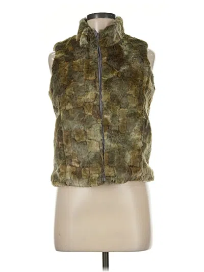 Pre-owned Assorted Brands Faux Fur Vest In Green
