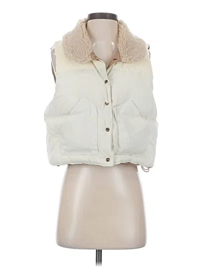 Pre-owned Assorted Brands Faux Fur Vest In Ivory
