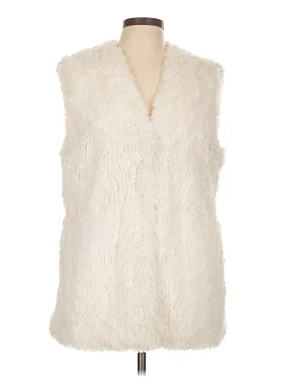 Pre-owned Assorted Brands Faux Fur Vest In Ivory