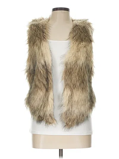 Pre-owned Assorted Brands Faux Fur Vest In Tan