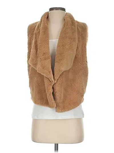 Pre-owned Assorted Brands Faux Fur Vest In Tan