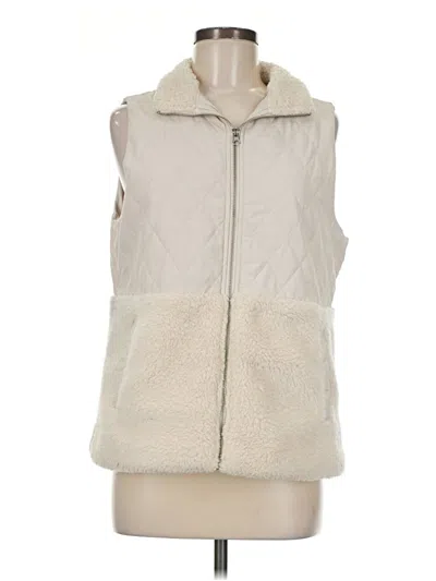 Pre-owned Assorted Brands Faux Fur Vest In White