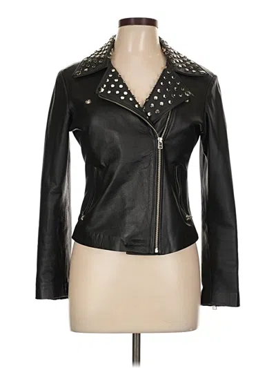 Pre-owned Assorted Brands Faux Leather Jacket In Black