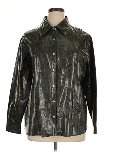 Pre-owned Assorted Brands Faux Leather Jacket In Black