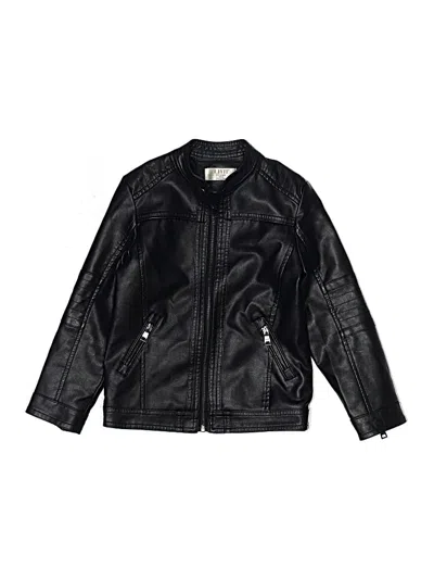 Pre-owned Assorted Brands Kids' Faux Leather Jacket In Black