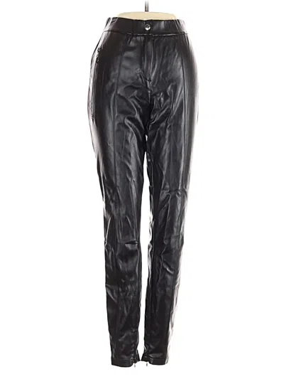Pre-owned Assorted Brands Faux Leather Pants In Black