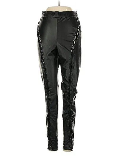 Pre-owned Assorted Brands Faux Leather Pants In Black