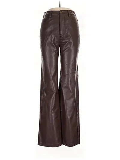 Pre-owned Assorted Brands Faux Leather Pants In Brown