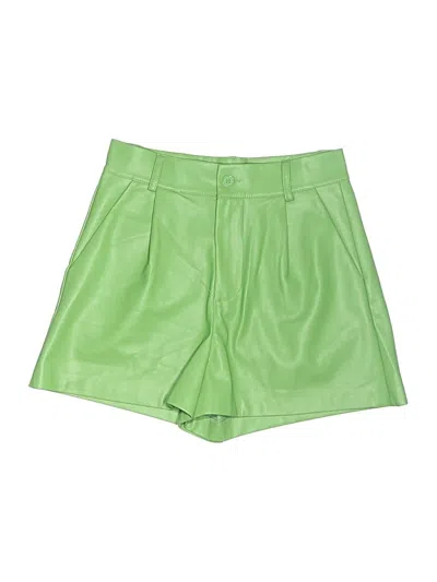 Pre-owned Assorted Brands Faux Leather Shorts In Green