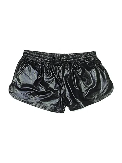 Pre-owned Assorted Brands Faux Leather Shorts In Silver