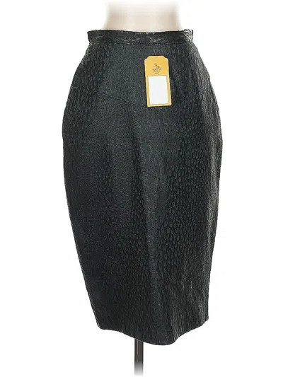 Pre-owned Assorted Brands Faux Leather Skirt In Black